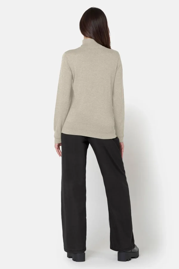 Pullover Rullekrave - Rainy Day Melange