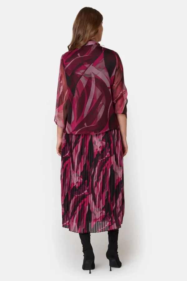 3/4 ærmet Bluse - Fuchsia Red