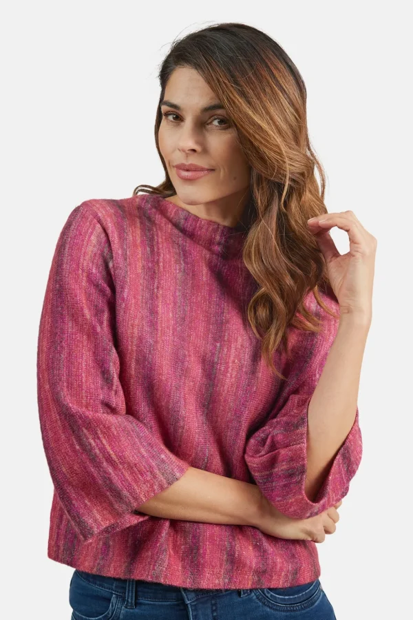 3/4 ærmet Pullover - Fuchsia Rød