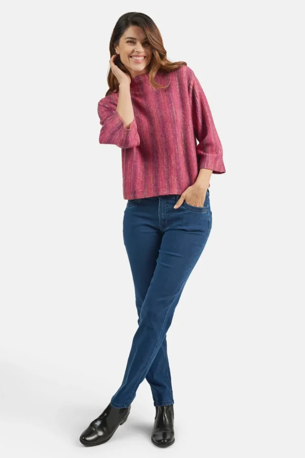 3/4 ærmet Pullover - Fuchsia Rød