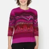 3/4 ærmet T-shirt - Fuchsia Pink