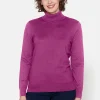 Rullekrave Pullover - Fuchsia Pink
