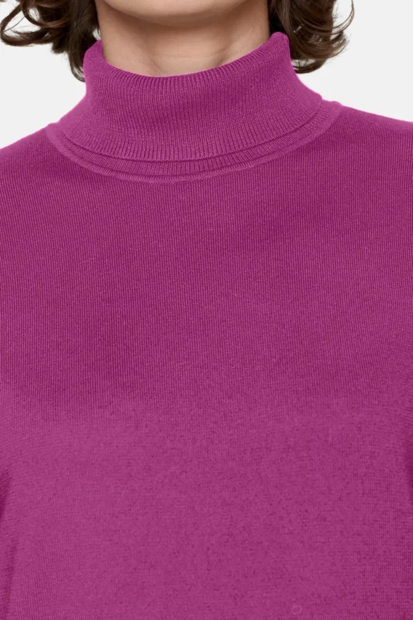 Rullekrave Pullover - Fuchsia Pink
