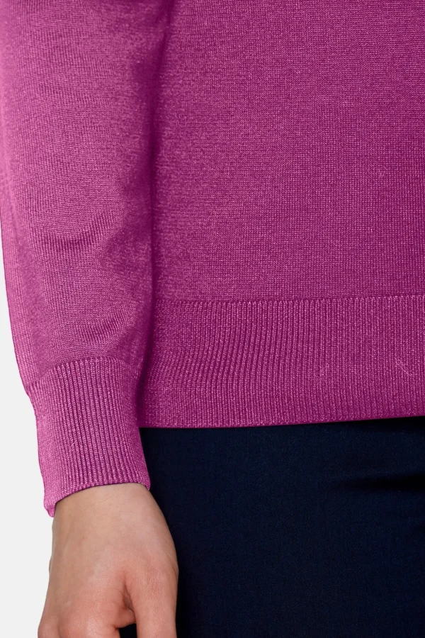 Rullekrave Pullover - Fuchsia Pink