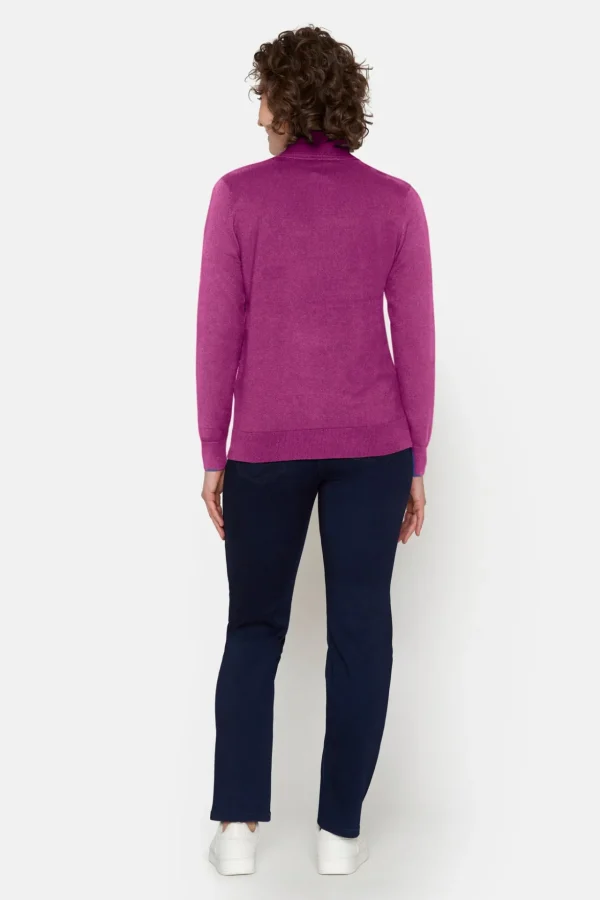 Rullekrave Pullover - Fuchsia Pink