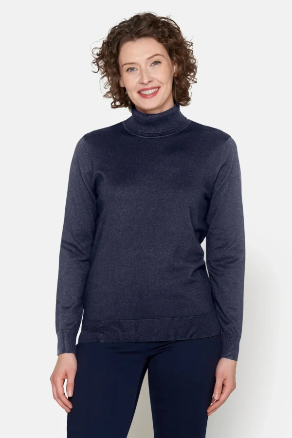 Rullekrave Pullover - Midnight Blue