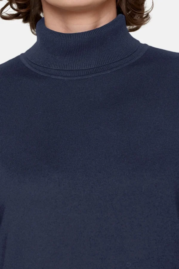 Rullekrave Pullover - Midnight Blue