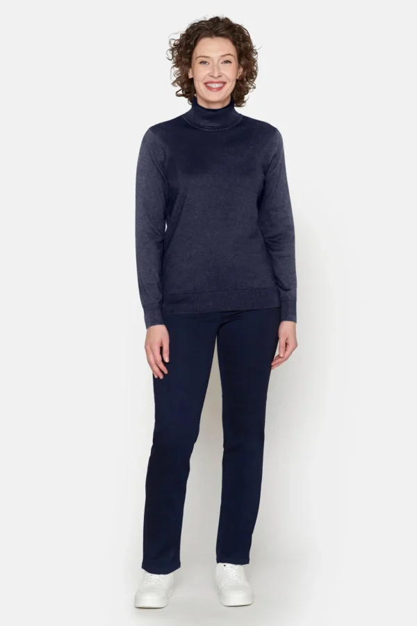 Rullekrave Pullover - Midnight Blue