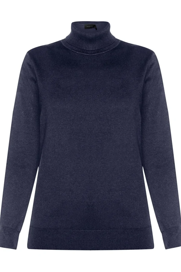 Rullekrave Pullover - Midnight Blue