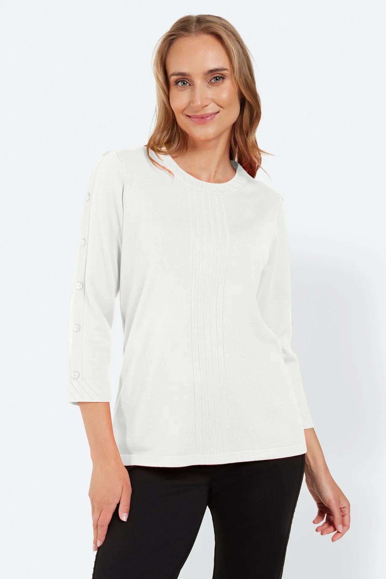 sleeve_pullover__off_whi_0-1.webp 3/4 Sleeve Pullover - Off White