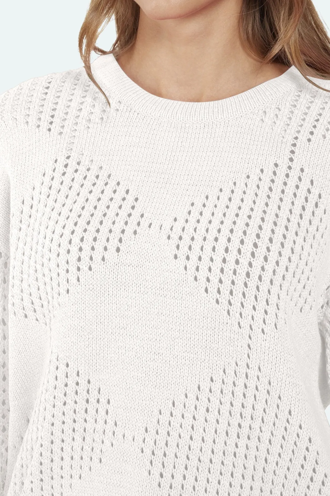 sleeve_pullover__off_whi_1.webp 3/4 Sleeve Pullover - Off White