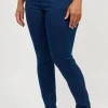 7/8 Stretch Denim Bukser Med Elastisk Linning - Denim Blue