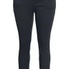 7/8 Stretch Denim Bukser Med Elastisk Linning - Dark Blue Denim