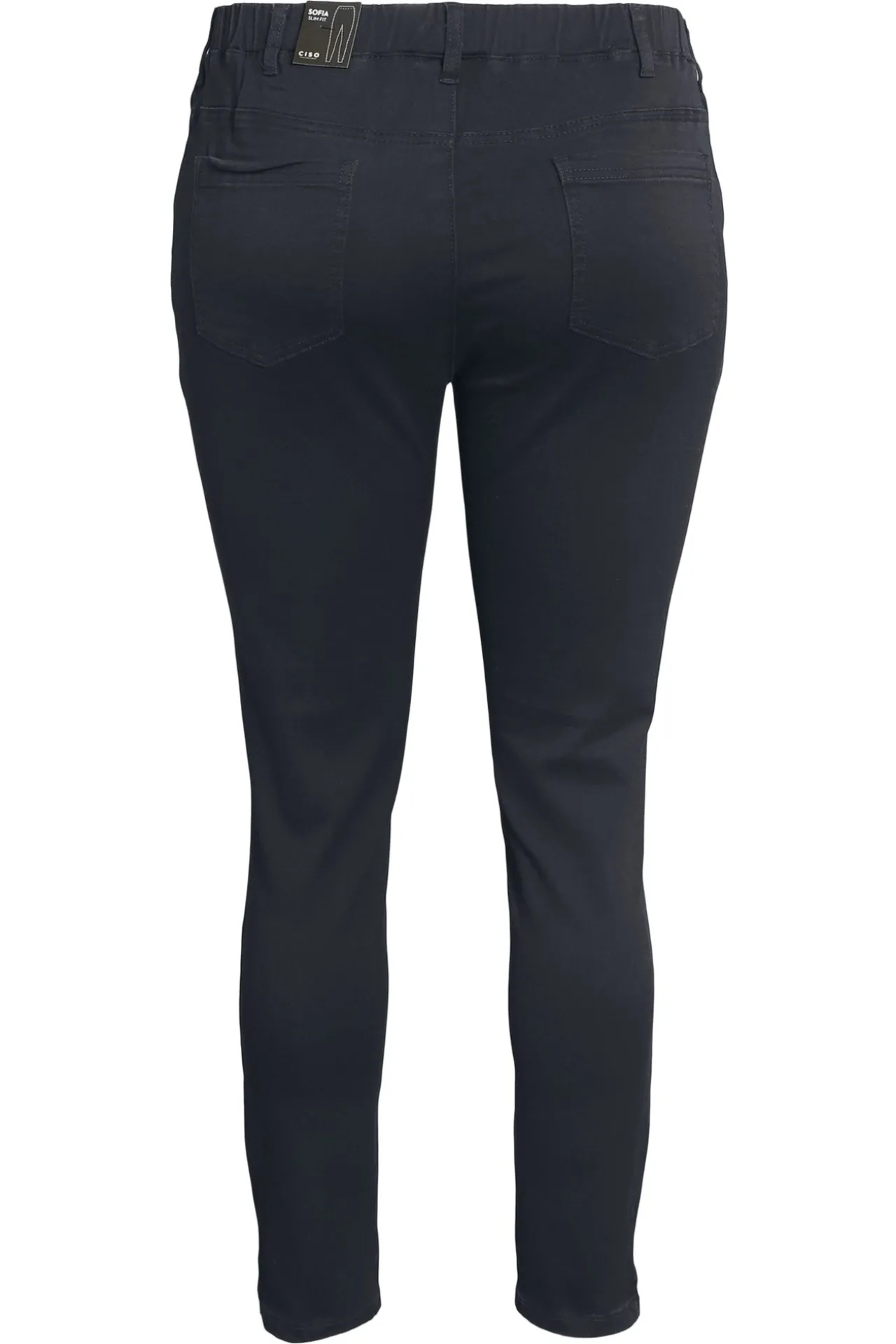 stretch_denim_bukser_med_1.webp 7/8 Stretch Denim Bukser Med Elastisk Linning - Dark Blue Denim