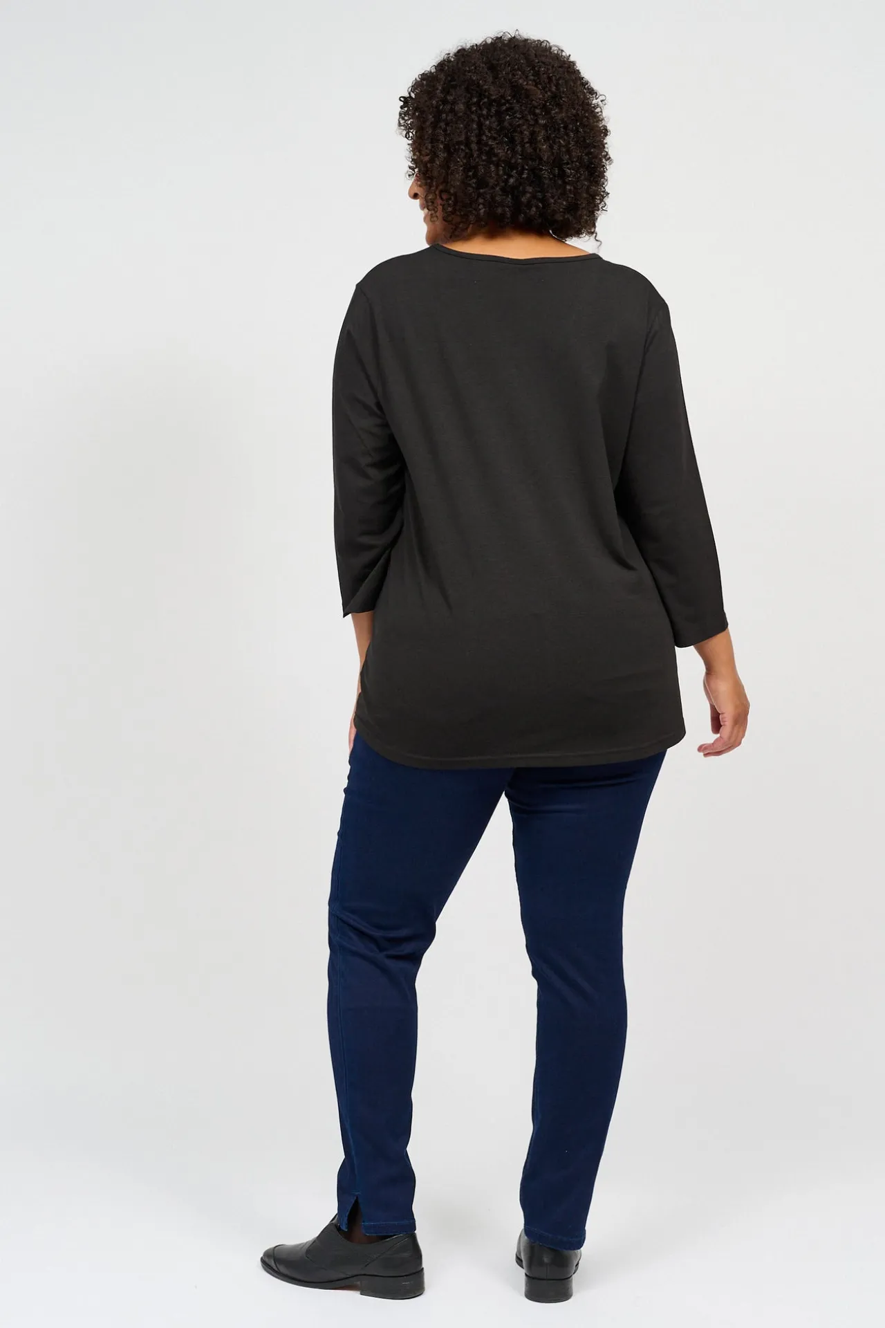 stretch_denim_bukser_med_2-2.webp 7/8 Stretch Denim Bukser Med Elastisk Linning - Deep Indigo denim