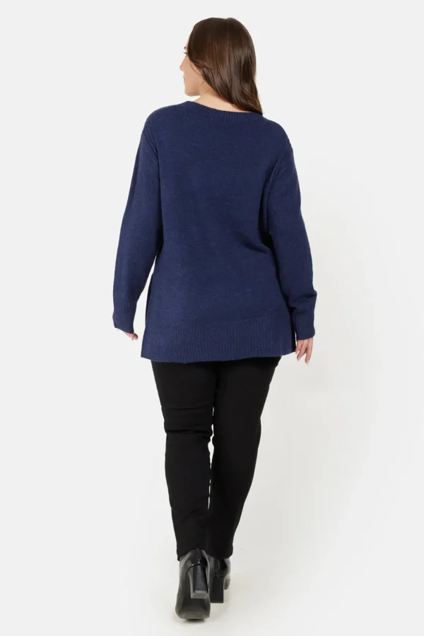 Strik pullover - Blå