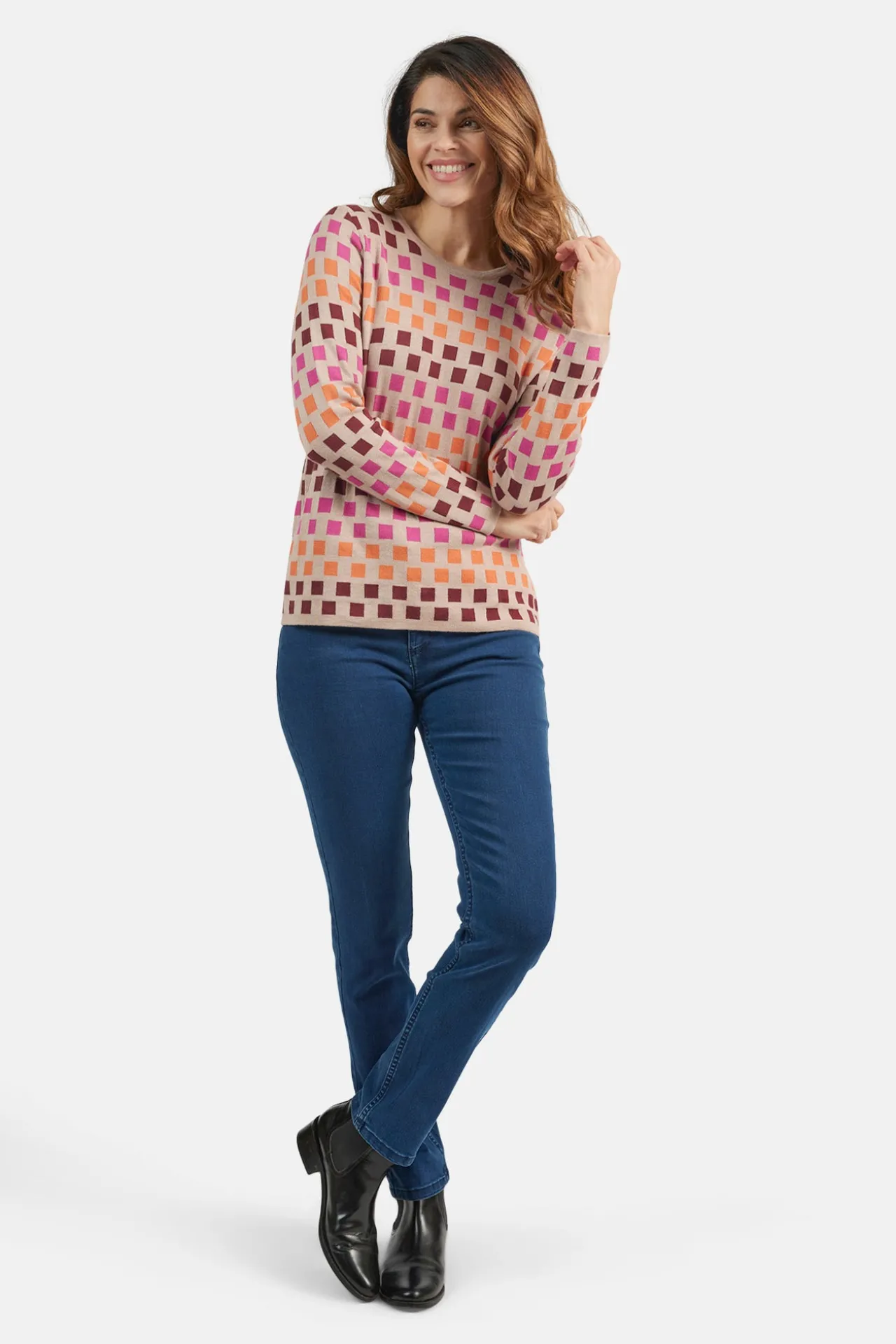 strik_pullover__fuchsia_r_1.webp Strik pullover - Fuchsia Rød