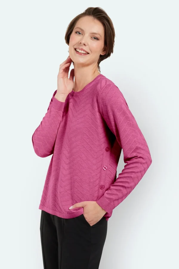 Striktrøje - Mørk Pink