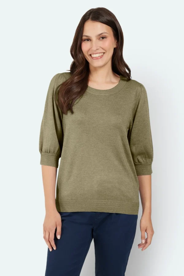 Sweater Kortærmet - Herb Green melange