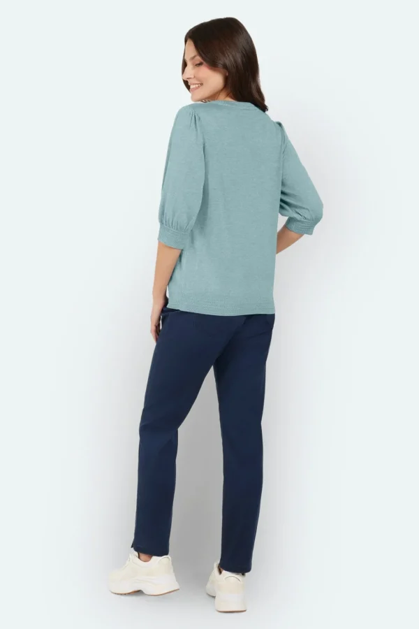 Sweater Kortærmet - Sea Green Melange
