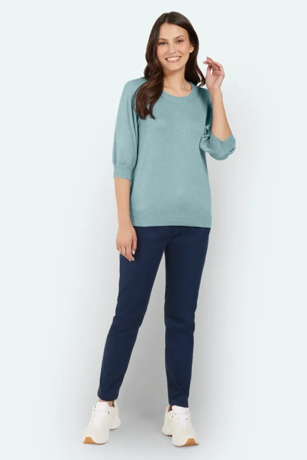 Sweater Kortærmet - Sea Green Melange