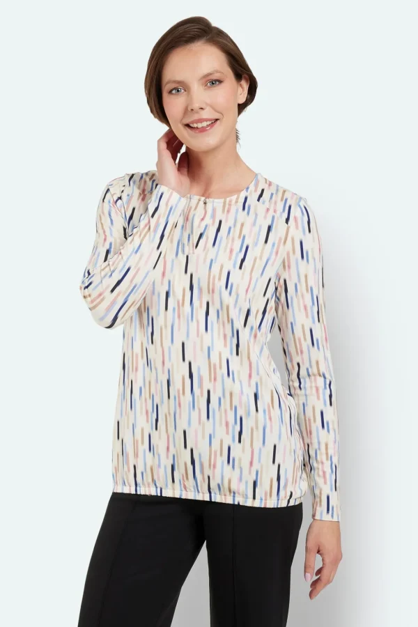 T-shirt 3/4 Ærmet - Lys Blå Mix