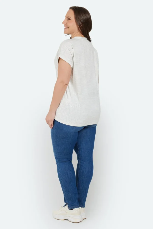 T-shirt - Hvid med Grå