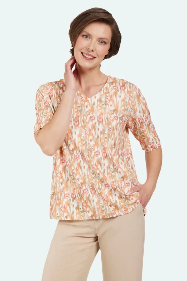 T-shirt - Orange - V-hals