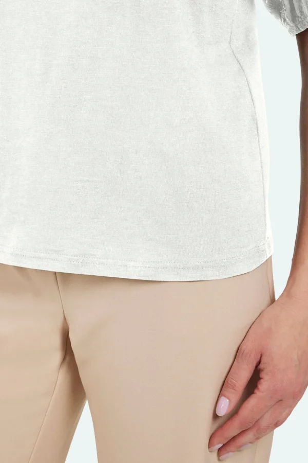 T-shirt - Råhvid - Puffede skuldre