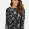 T-shirt 3/4 ærme - Black mix