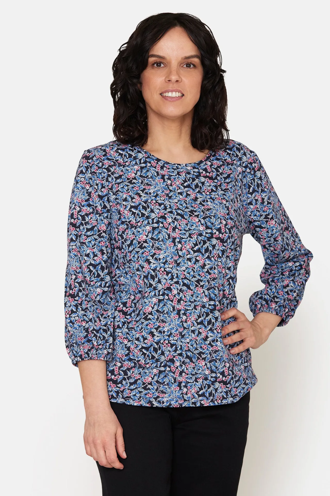 tshirt__rme__navy_mix_0.webp T-shirt 3/4 ærme - Navy Mix
