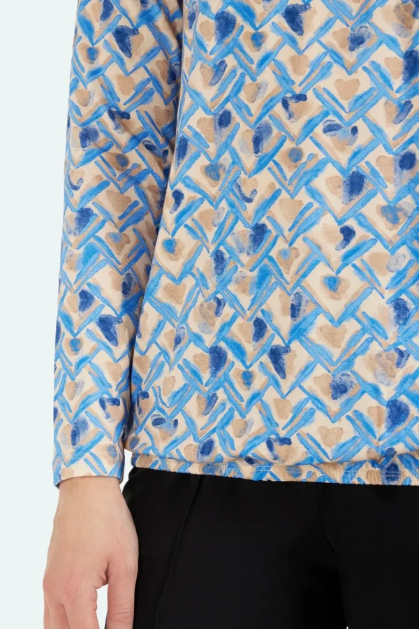 T-shirt 3/4 Ærmet - Lys blå Mix