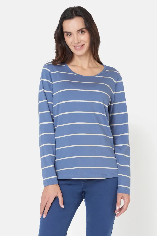 T-shirt, Langærmet - Blue Horizon Mix