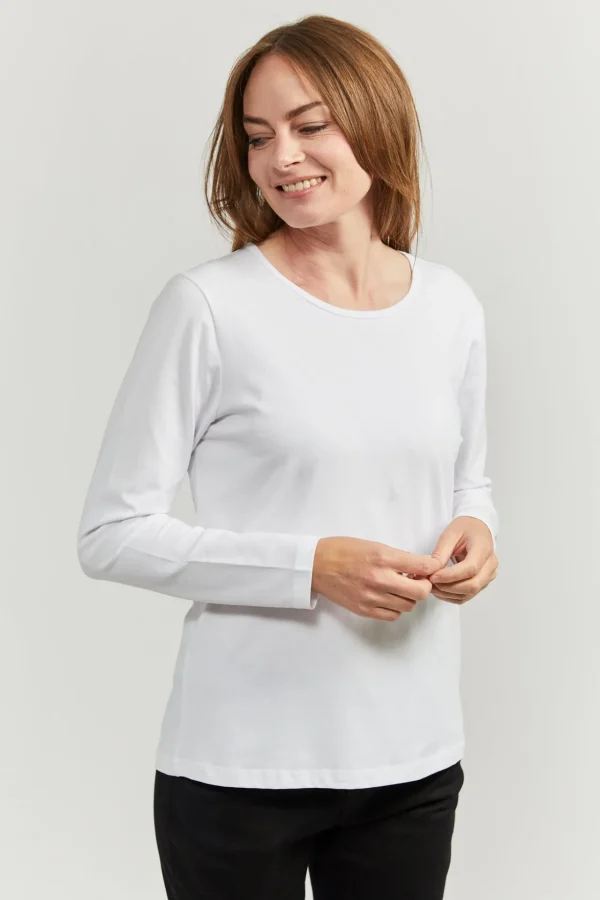 T-shirt Langærmet - Hvid