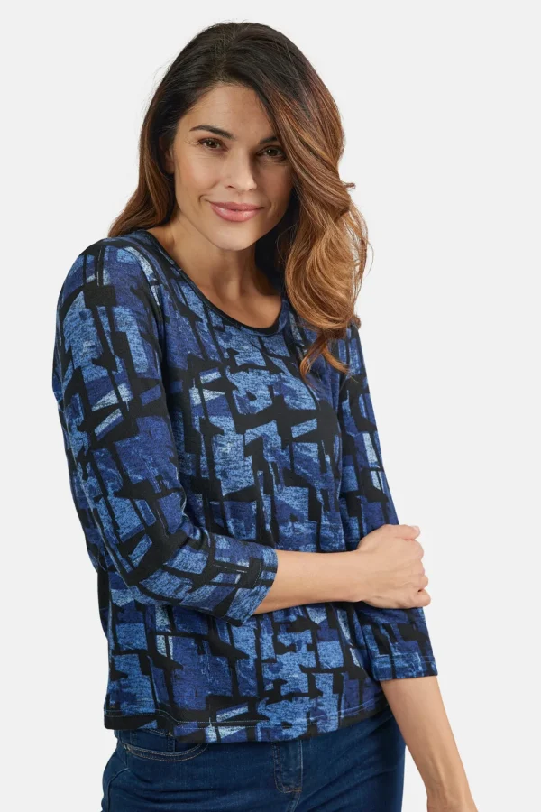 T-shirt Med 3/4 ærmer - Blå mix