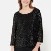 T-shirt Med 3/4 ærmer - Black