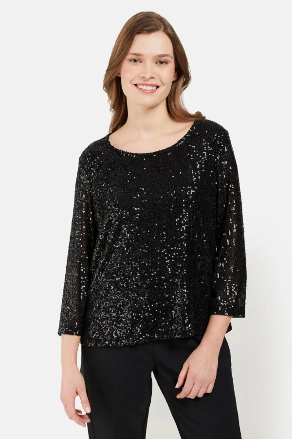 T-shirt Med 3/4 ærmer - Black