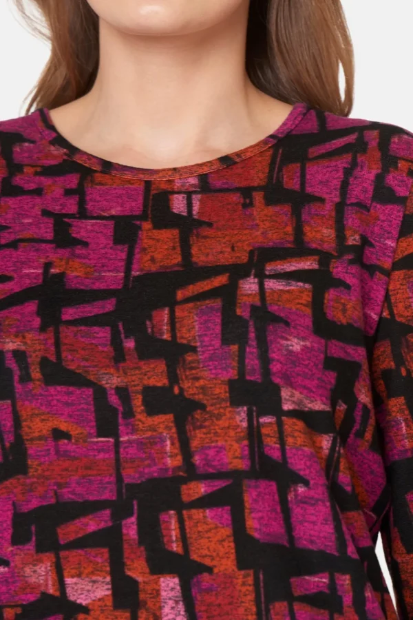 T-shirt Med 3/4 ærmer - Fuchsia Red
