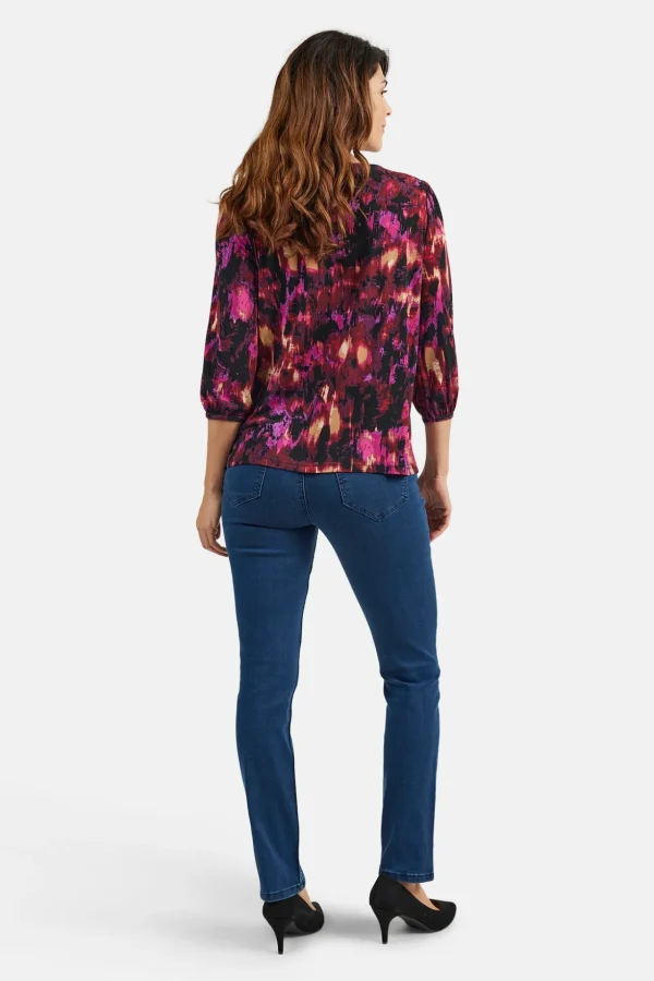 T-shirt Med 3/4 ærmer - Fuchsia Rød