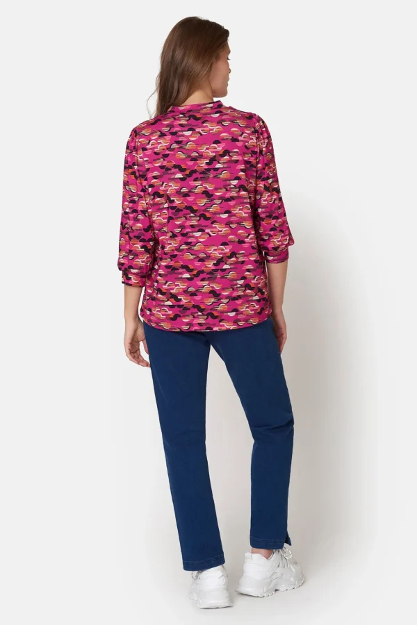 T-shirt Med 3/4 ærmer - Fuchsia Red