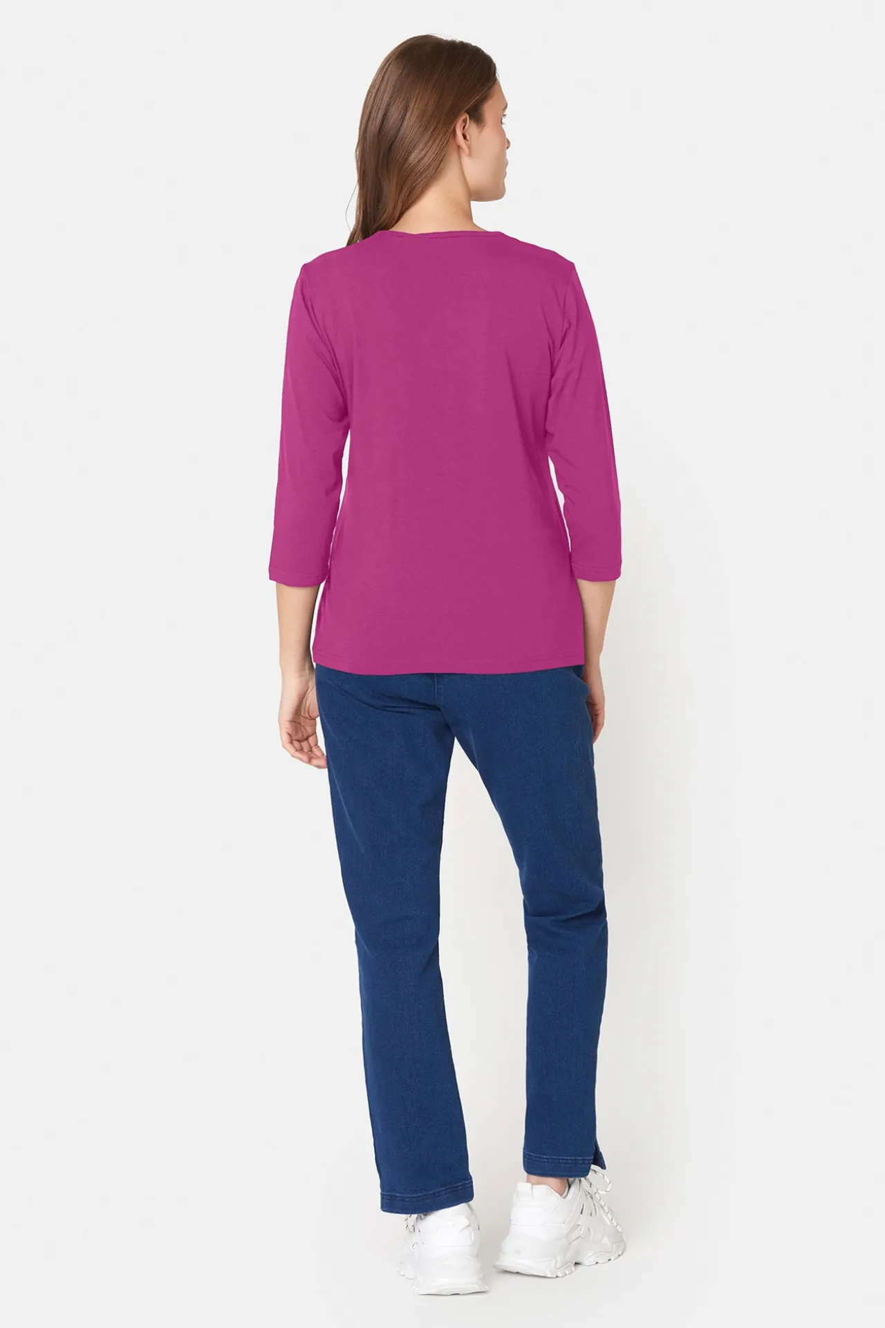 tshirt_med__rmer__fuchsia_4.webp T-shirt Med 3/4 ærmer - Fuchsia Red