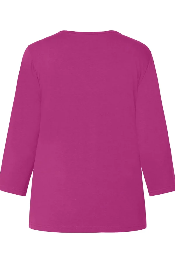 T-shirt Med 3/4 ærmer - Fuchsia Red