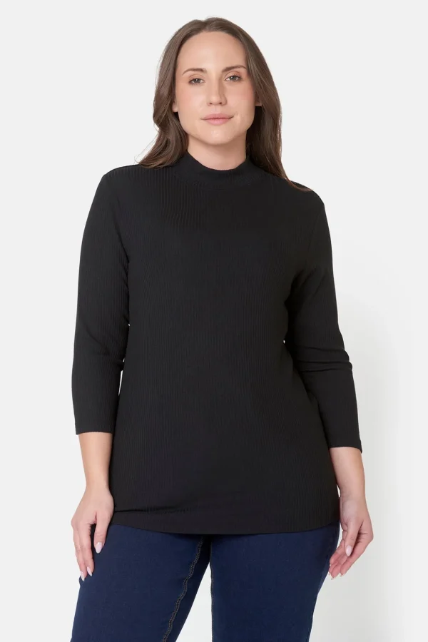T-shirt med 3/4 ærmer - Sort