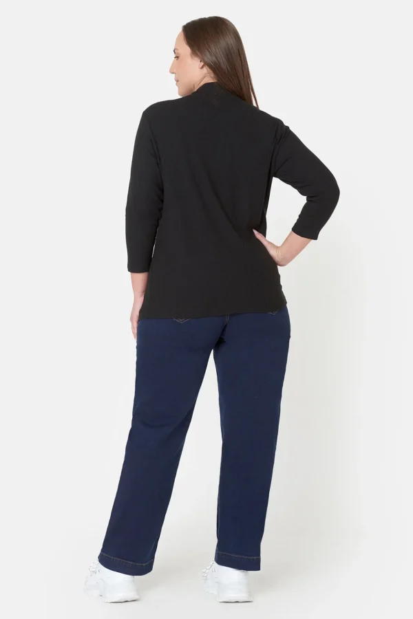 T-shirt med 3/4 ærmer - Sort