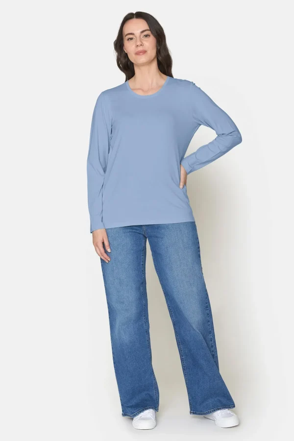 T-shirt Med Rund Hals - Chambray Blue