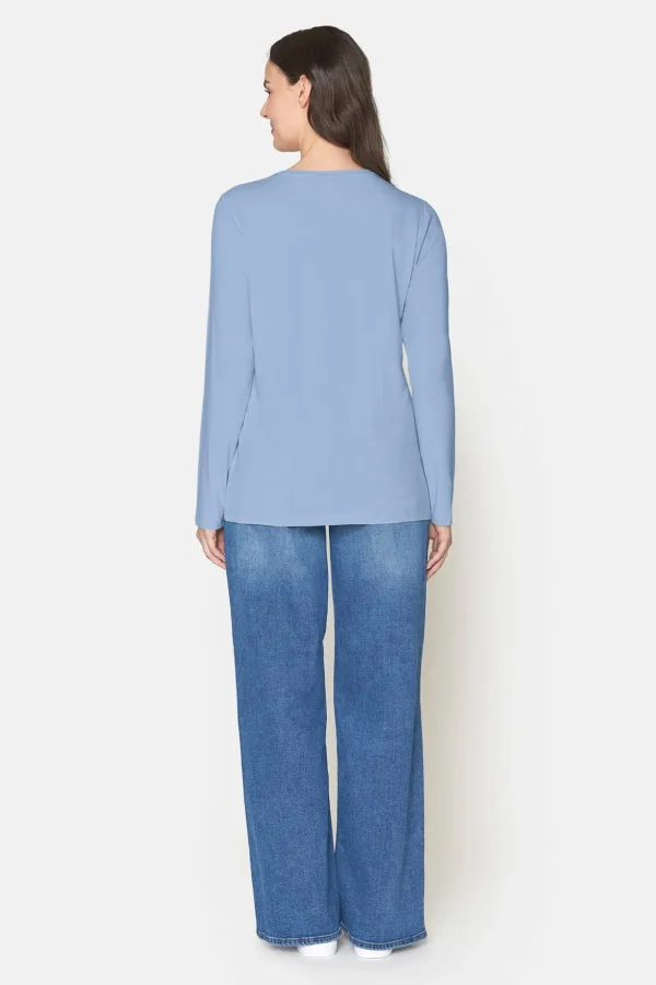 T-shirt Med Rund Hals - Chambray Blue