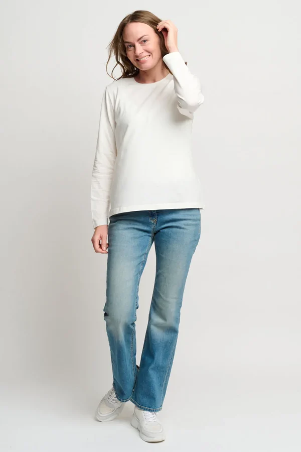 T-shirt Med Rund Hals - Off White
