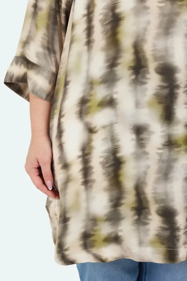 Tunika - Creme/Grå Print