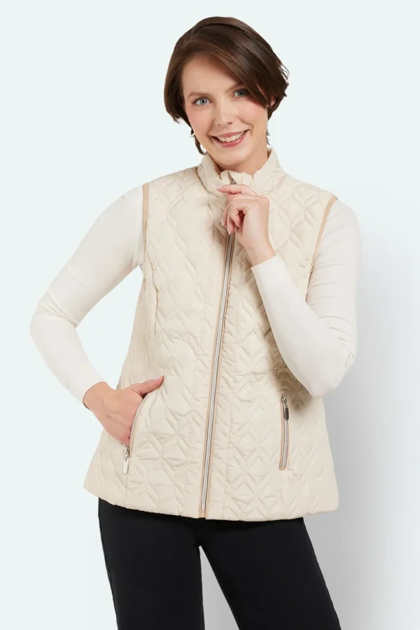 Vest - Råhvid - Quiltet