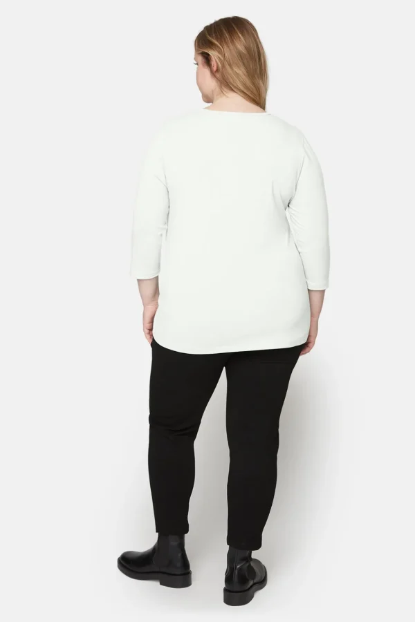Basis T-shirt I A-facon Med 3/4 ærmer - Hvid